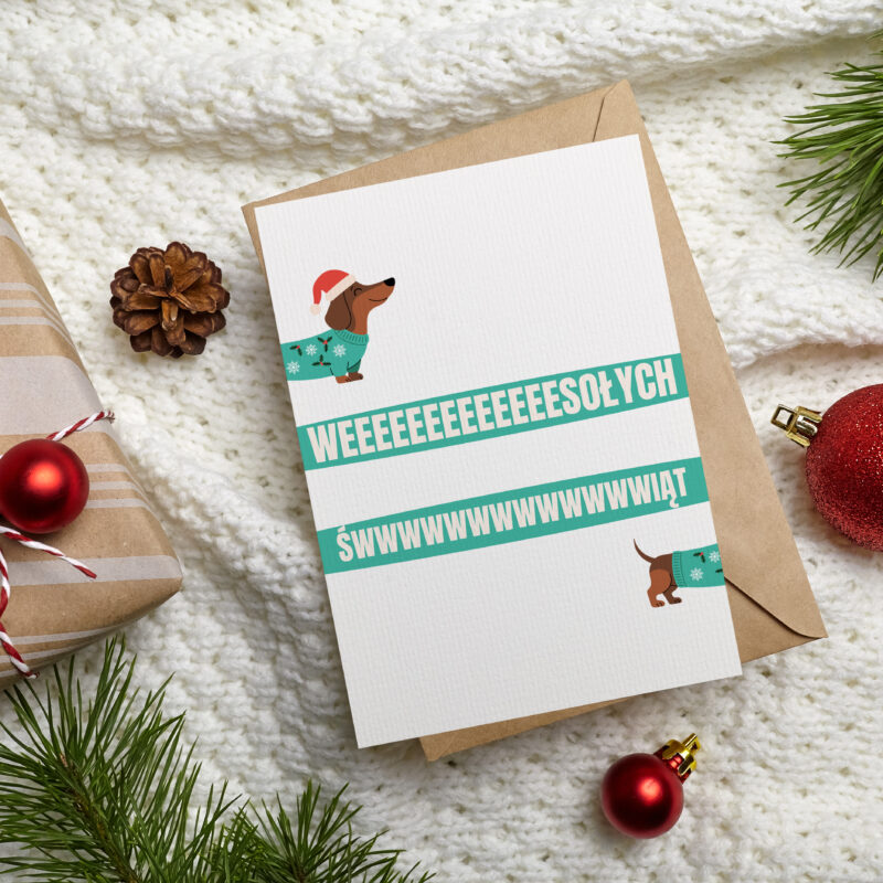 Kartka okolicznościowa - Weeesoły Jamnik - 12 x 17 cm