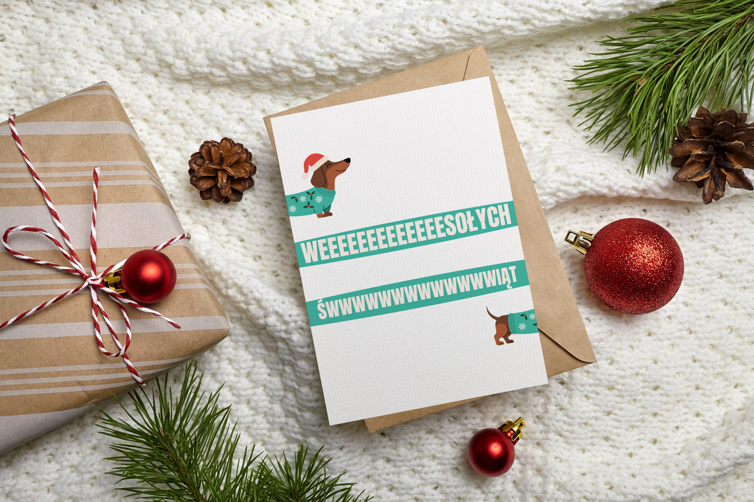 Kartka okolicznościowa - Weeesoły Jamnik - 12 x 17 cm