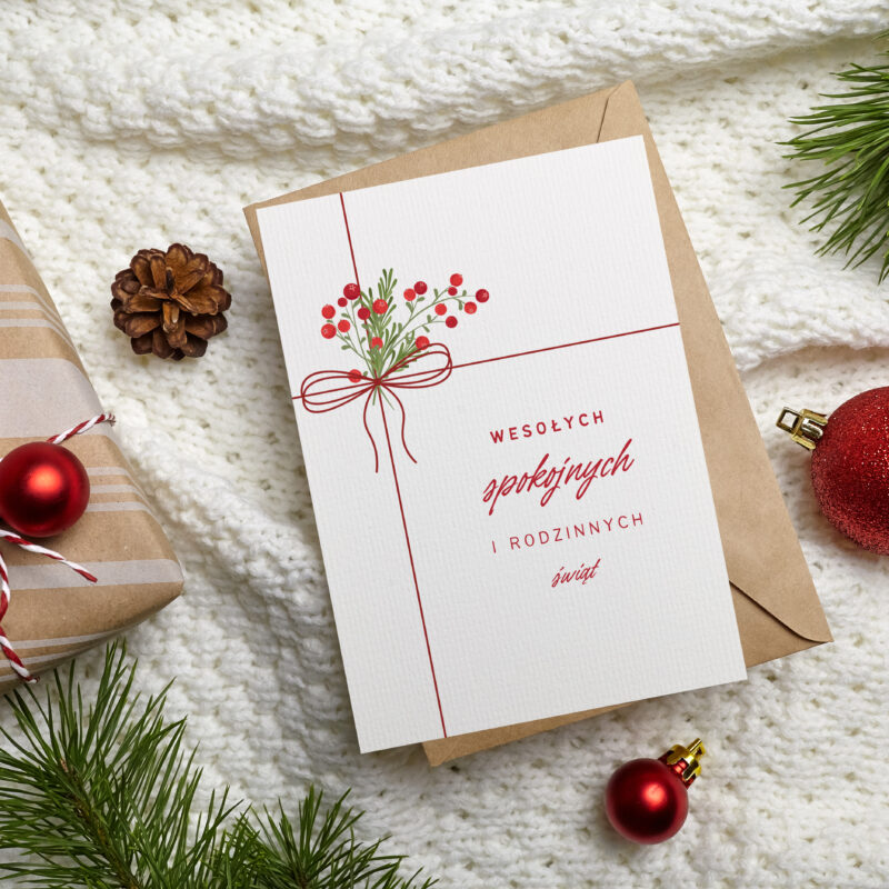 Kartka okolicznościowa - Rodzinne Święta - 12 x 17 cm