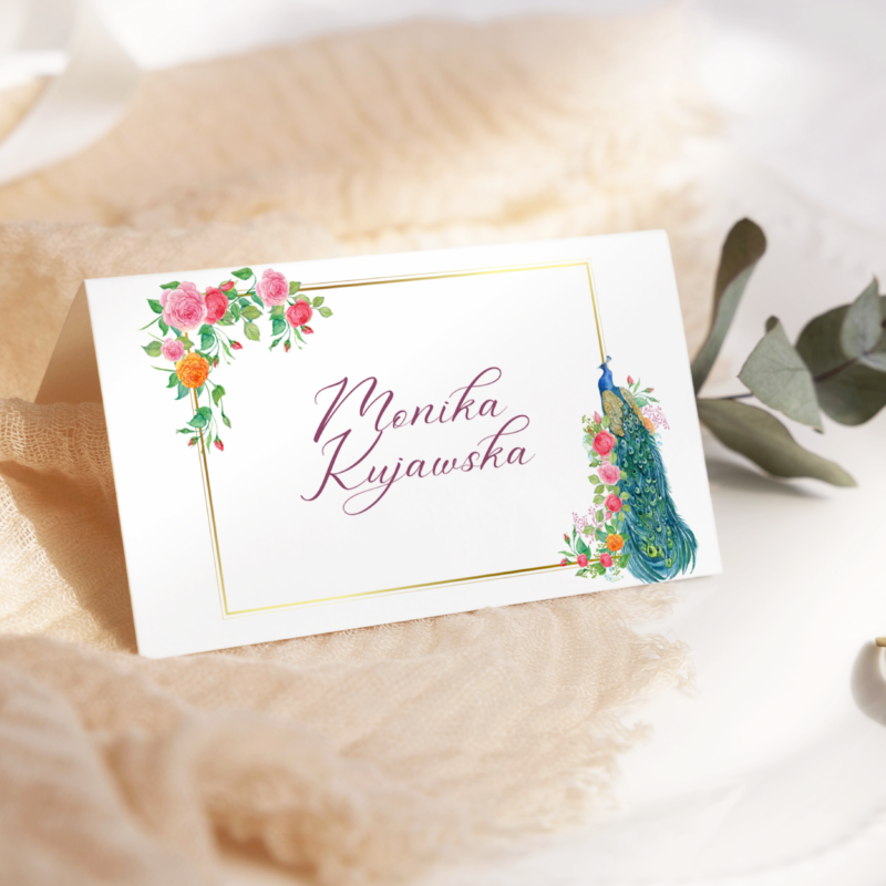 Winietki weselne Peacock