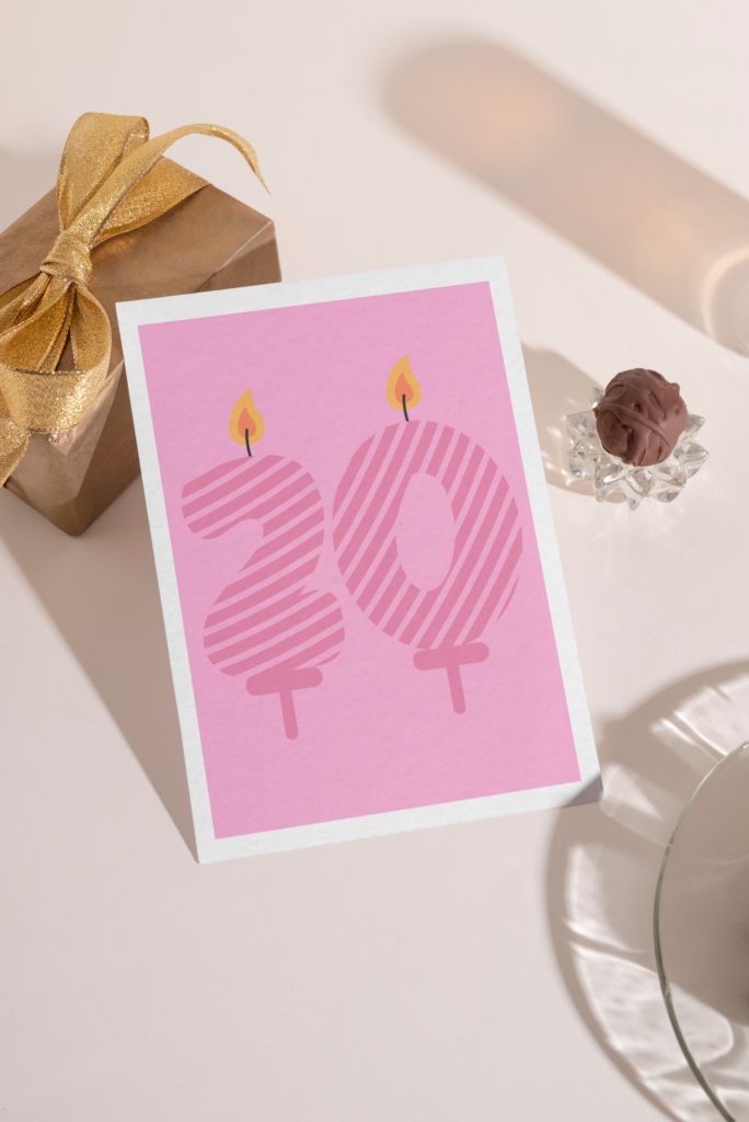Kartka okolicznościowa - 20th birthday - 12 x 17 cm