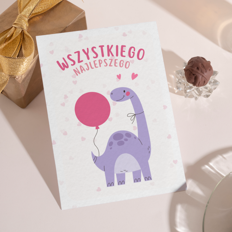 Kartka okolicznościowa - Dinuś - 12 x 17 cm