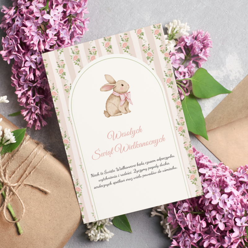 Kartka okolicznościowa - Happy Easter - Wesołych Świąt Wielkanocnych - 12 x 17 cm