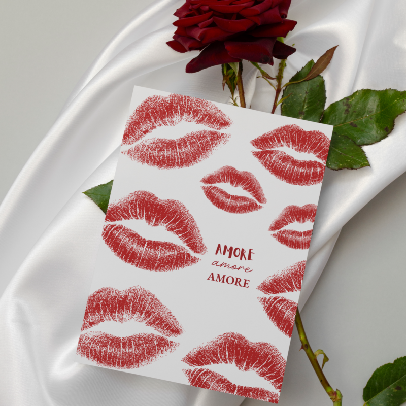 Kartka okolicznościowa - KISS KISS - 12 x 17 cm