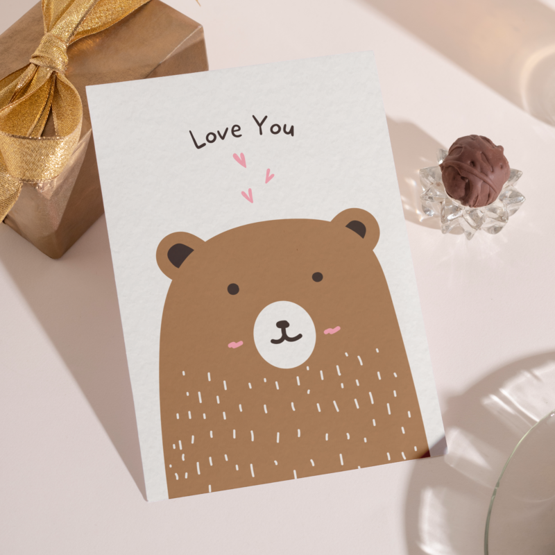 Kartka okolicznościowa - Love you - 12 x 17 cm