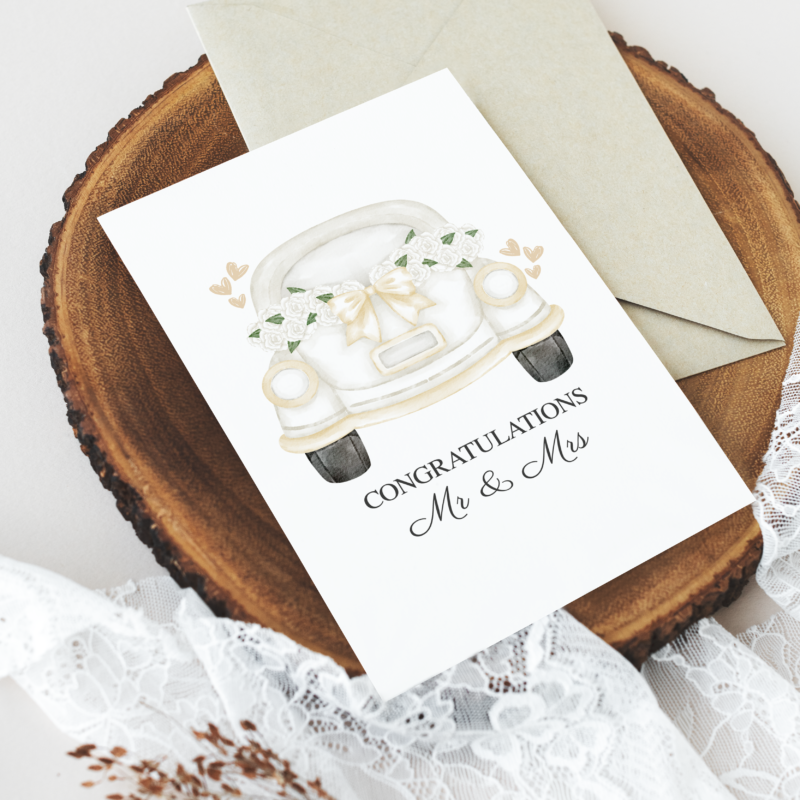 Kartka okolicznościowa - Mr & Mrs - 12 x 17 cm