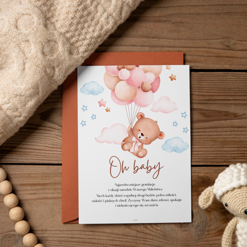 Kartka okolicznościowa - Oh baby - 12 x 17 cm