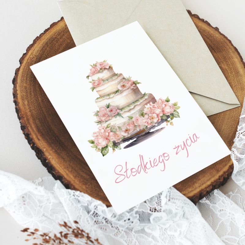Kartka okolicznościowa - Słodkiego życia - 12 x 17 cm