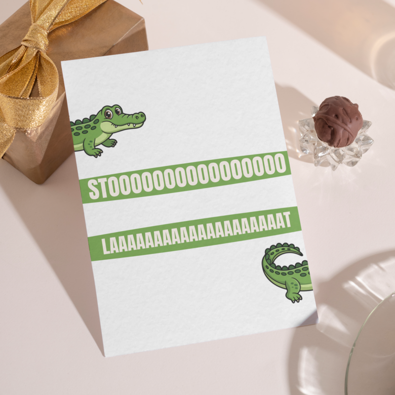 Kartka okolicznościowa - Sto lat krokodyl - 12 x 17 cm