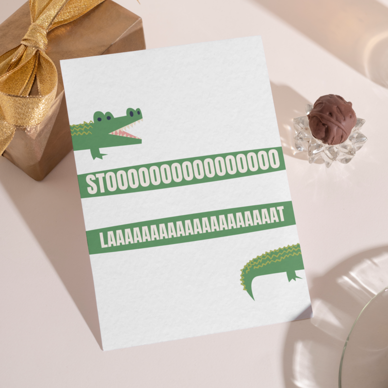 Kartka okolicznościowa - Sto lat krokodylek - 12 x 17 cm