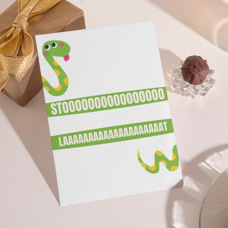 Kartka okolicznościowa - Sto lat wąż - 12 x 17 cm