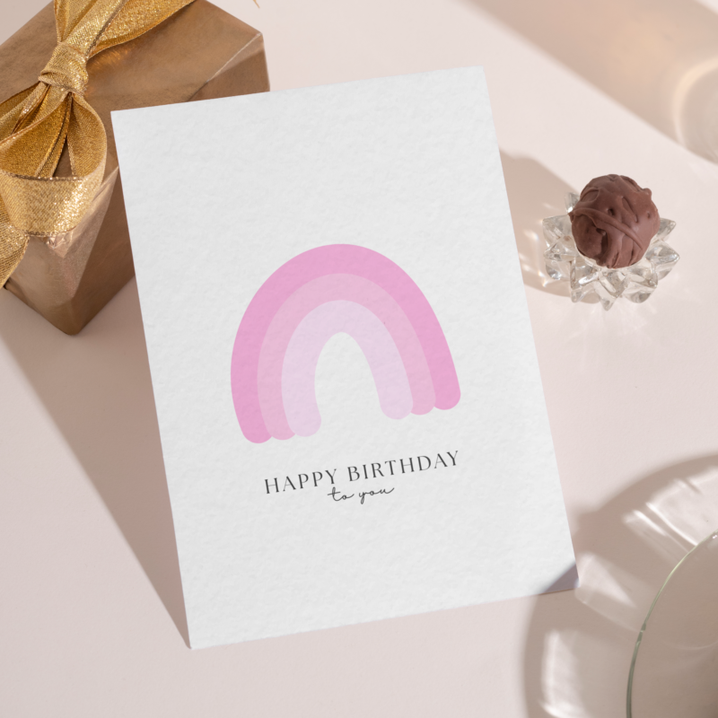 Kartka okolicznościowa - Urodzinowa tęcza - 12 x 17 cm