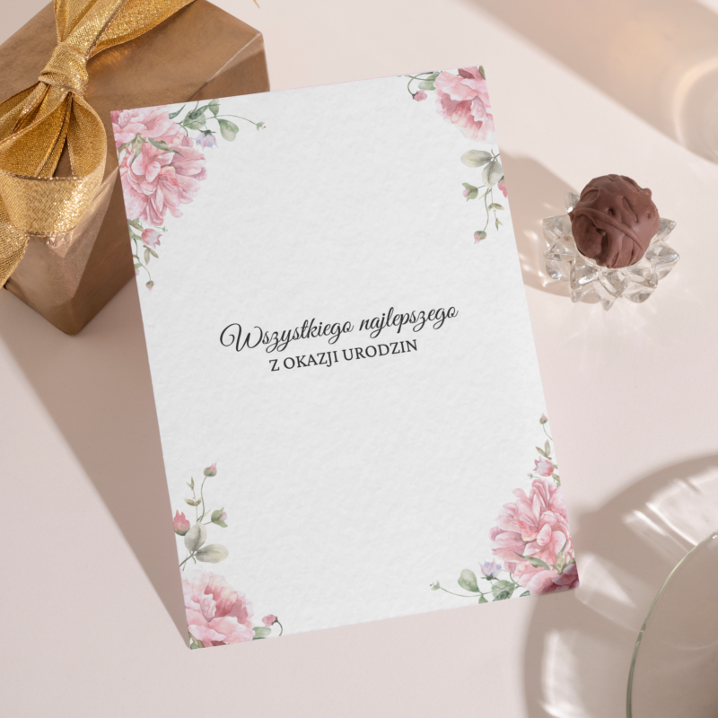 Kartka okolicznościowa - Wszystkiego najlepszego - 12 x 17 cm