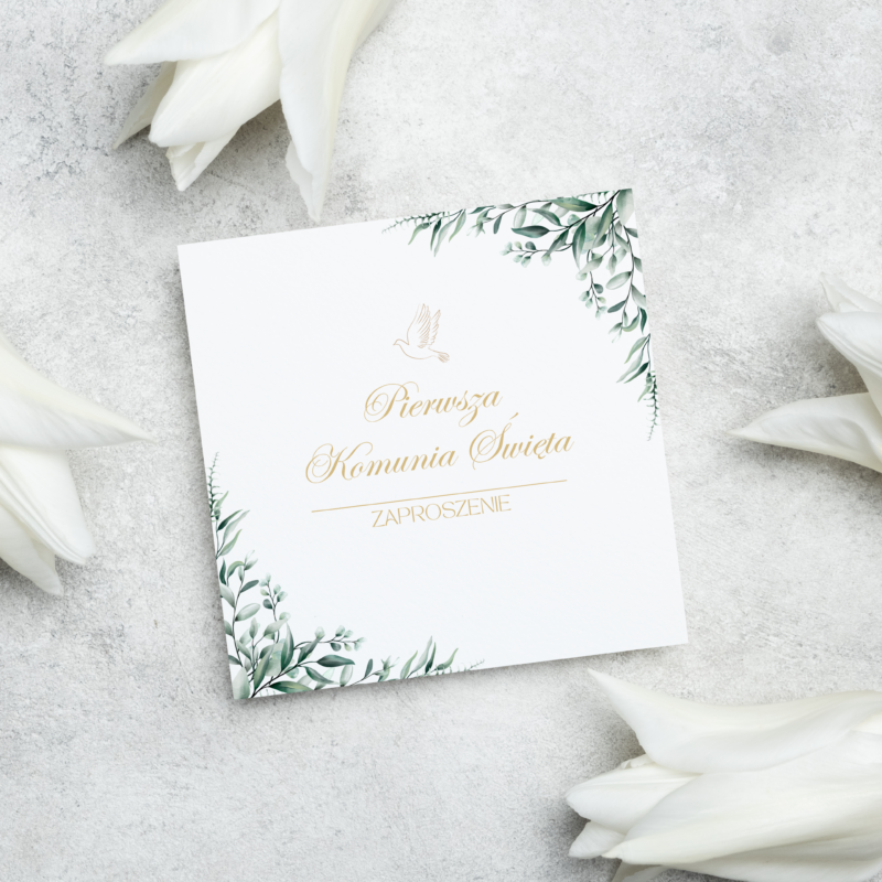 Stylowe zaproszenia na komunie - KOM1