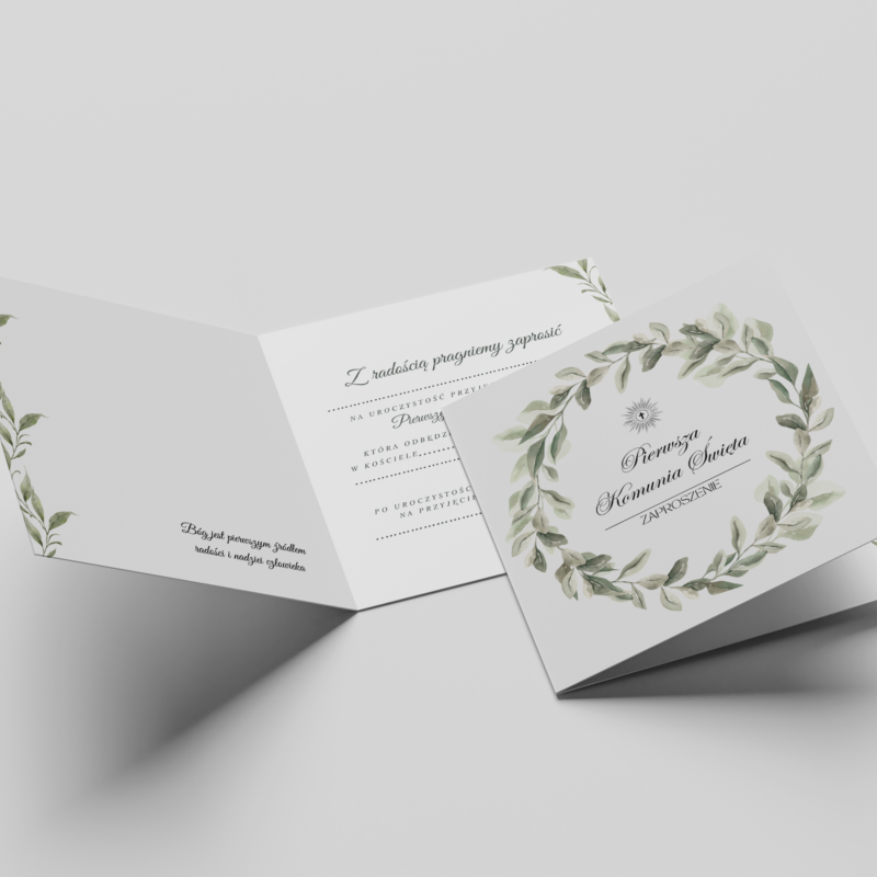 Stylowe zaproszenia na komunie- KOM2