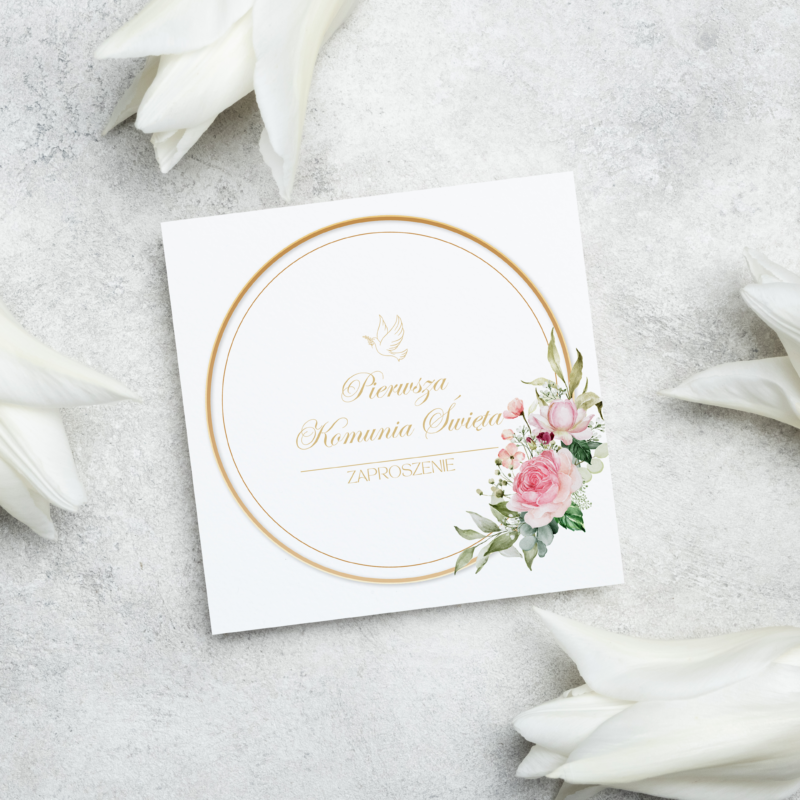 Stylowe zaproszenia na komunie – KOM5