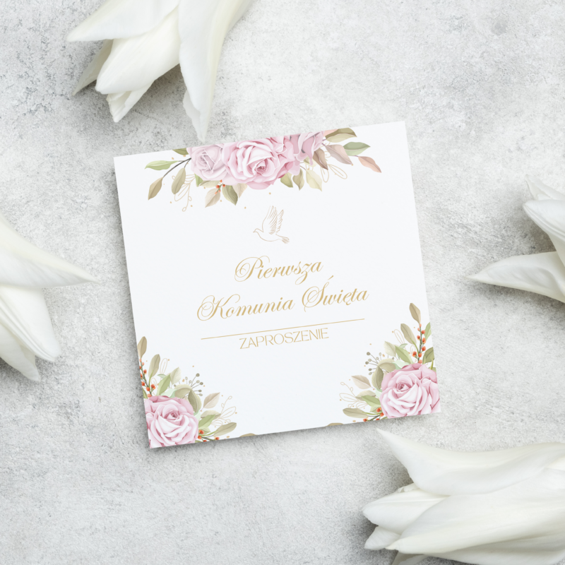 Stylowe zaproszenia na komunie – KOM6