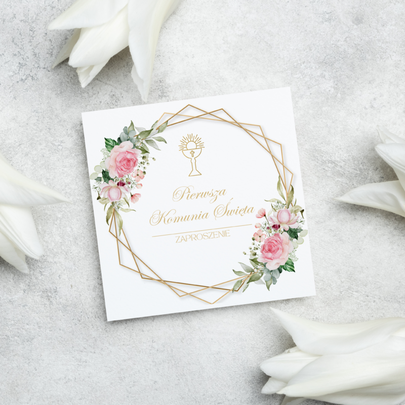 Stylowe zaproszenia na komunie – KOM8