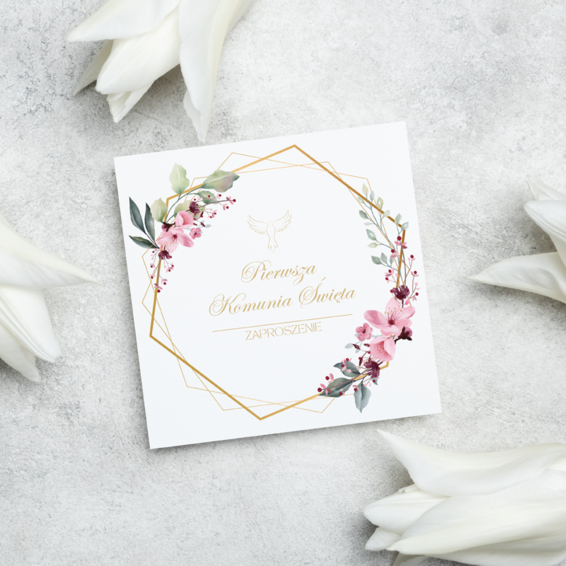 Stylowe zaproszenia na komunie – KOM9