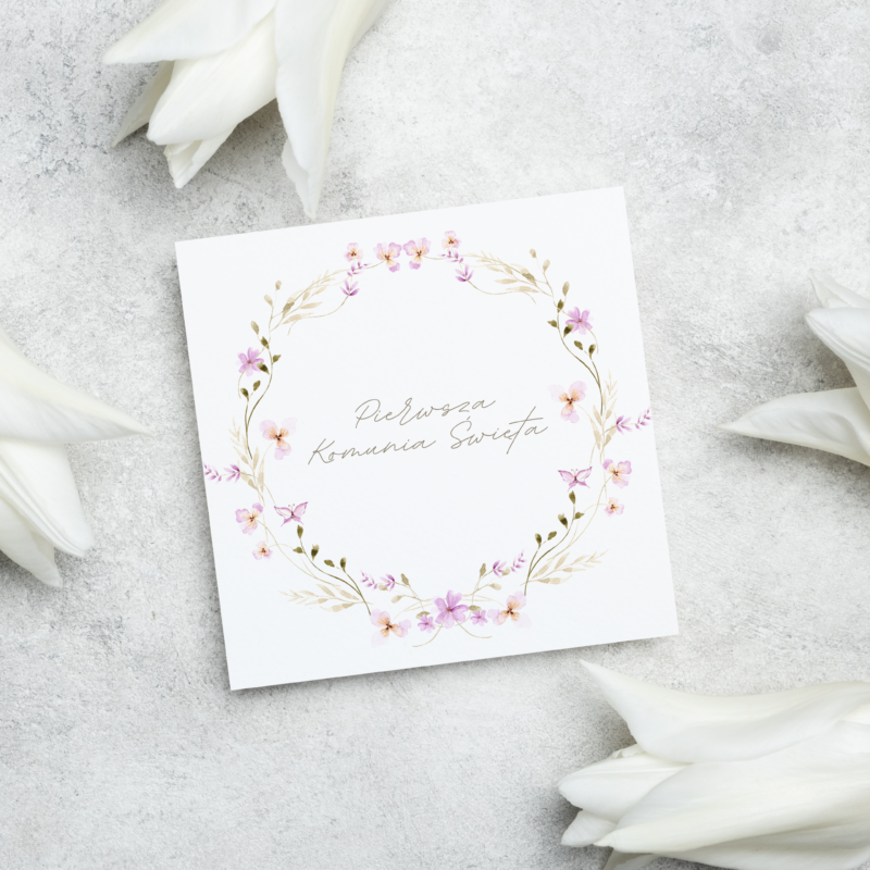 Stylowe zaproszenia na komunie – KOM10