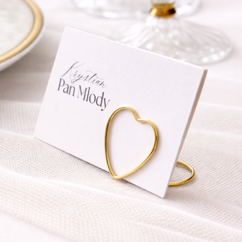 Stojaczki na winietki w kształcie serduszek