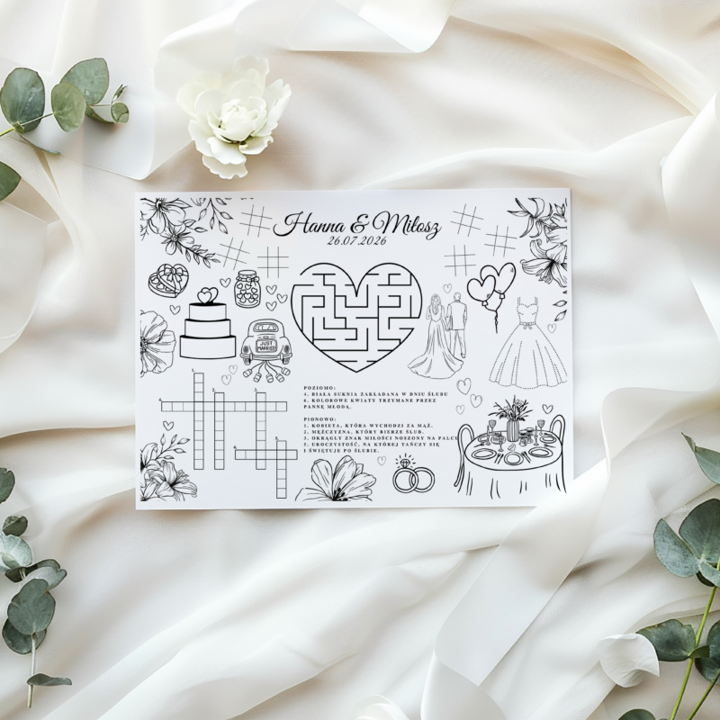 Plansze dla dzieci na wesele A3 – wzór 2